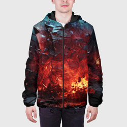 Куртка с капюшоном мужская Абстрактный взрыв, цвет: 3D-черный — фото 2