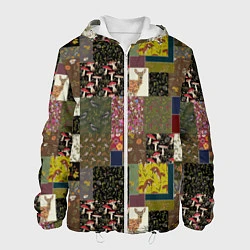 Куртка с капюшоном мужская Пэчворк лесной, цвет: 3D-белый