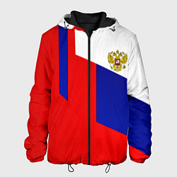 Куртка с капюшоном мужская Россия геометрия спортивная, цвет: 3D-черный