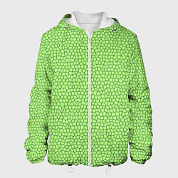 Куртка с капюшоном мужская Светло-зелёный мозаика, цвет: 3D-белый