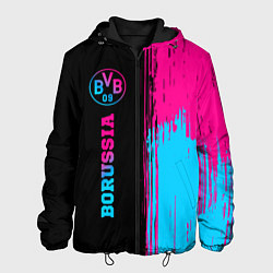 Куртка с капюшоном мужская Borussia - neon gradient по-вертикали, цвет: 3D-черный