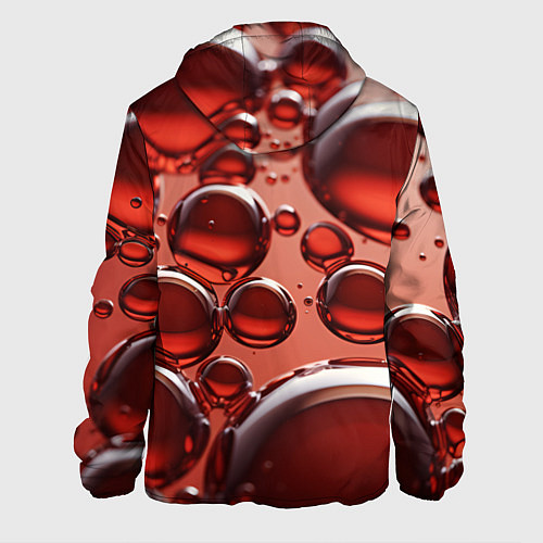 Мужская куртка Крупные красные капли / 3D-Черный – фото 2