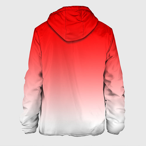 Мужская куртка Красно белый градиент / 3D-Черный – фото 2