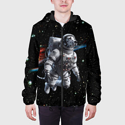 Куртка с капюшоном мужская The dalmatian brave cosmonaut - ai art, цвет: 3D-черный — фото 2