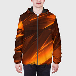 Куртка с капюшоном мужская Geometry stripes orange, цвет: 3D-черный — фото 2