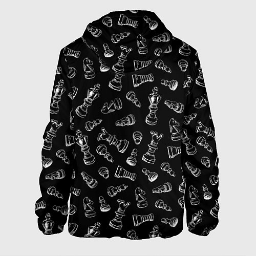 Мужская куртка Много шахматных фигур на черном паттерне / 3D-Черный – фото 2