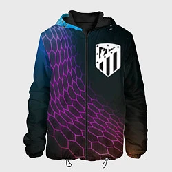 Куртка с капюшоном мужская Atletico Madrid футбольная сетка, цвет: 3D-черный