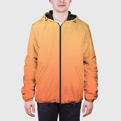 Куртка с капюшоном мужская Градиент солнечный жёлто-оранжевый приглушённый, цвет: 3D-черный — фото 2