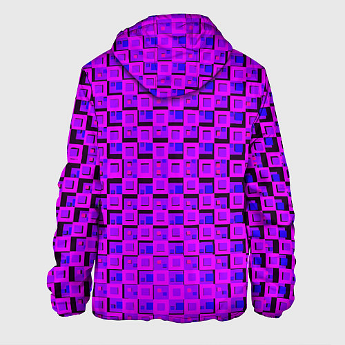 Мужская куртка Фиолетовые квадраты на чёрном фоне / 3D-Черный – фото 2