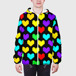 Куртка с капюшоном мужская Undertale heart pattern, цвет: 3D-белый — фото 2
