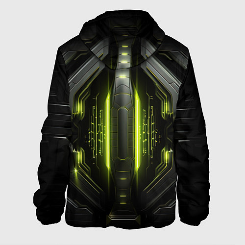 Мужская куртка Яркая зеленая неоновая киберброня / 3D-Черный – фото 2