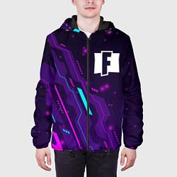 Куртка с капюшоном мужская Fortnite neon gaming, цвет: 3D-черный — фото 2