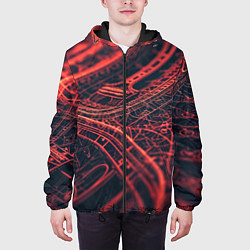 Куртка с капюшоном мужская Раскаленные нити, цвет: 3D-черный — фото 2