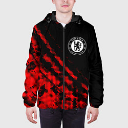 Куртка с капюшоном мужская Chelsea sport grunge, цвет: 3D-черный — фото 2