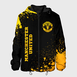 Куртка с капюшоном мужская Manchester United - gold gradient вертикально, цвет: 3D-черный
