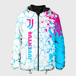 Куртка с капюшоном мужская Juventus neon gradient style по-вертикали, цвет: 3D-черный