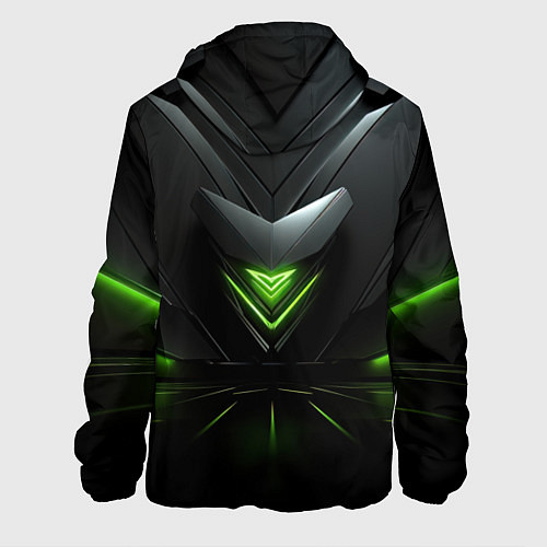 Мужская куртка Яркая зеленая абстрактная конструкция в стиле nvid / 3D-Черный – фото 2