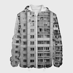 Куртка с капюшоном мужская Эстетика панельки, цвет: 3D-белый