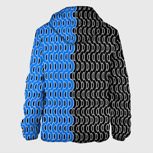 Мужская куртка Чёрно-синий паттерн с белой обводкой / 3D-Черный – фото 2