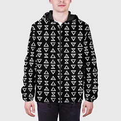 Куртка с капюшоном мужская Ведьмачьи знаки паттерн, цвет: 3D-черный — фото 2