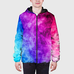 Куртка с капюшоном мужская Colorful smoke, цвет: 3D-черный — фото 2