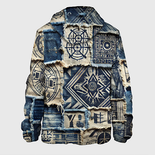 Мужская куртка Татуировки майя на дениме / 3D-Черный – фото 2