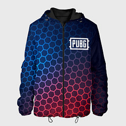 Куртка с капюшоном мужская PUBG неоновые соты, цвет: 3D-черный