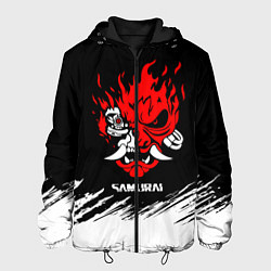 Куртка с капюшоном мужская Логотип самурая из киберпанка 2077, цвет: 3D-черный