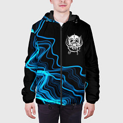Куртка с капюшоном мужская Motorhead sound wave, цвет: 3D-черный — фото 2