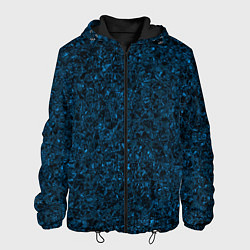 Куртка с капюшоном мужская Тёмный синий текстура, цвет: 3D-черный