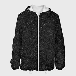 Куртка с капюшоном мужская Текстура мокрый асфальт тёмный серый, цвет: 3D-белый
