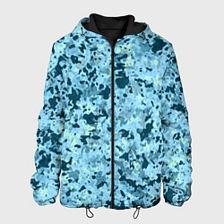 Куртка с капюшоном мужская Абстракция бирюзовый, цвет: 3D-черный