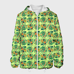 Куртка с капюшоном мужская Паттерн флоры, цвет: 3D-белый