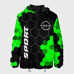 Куртка с капюшоном мужская Nissan green sport hexagon, цвет: 3D-черный