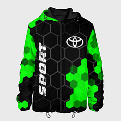 Куртка с капюшоном мужская Toyota green sport hexagon, цвет: 3D-черный