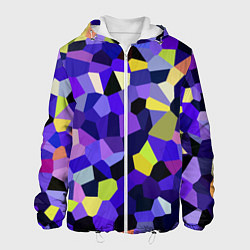 Куртка с капюшоном мужская Мозаика фиолетовая, цвет: 3D-белый