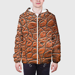Куртка с капюшоном мужская Змеиная шкура текстура, цвет: 3D-белый — фото 2