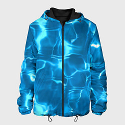 Куртка с капюшоном мужская Водная гладь текстура, цвет: 3D-черный