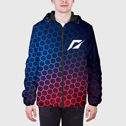 Куртка с капюшоном мужская Need for Speed неоновые соты, цвет: 3D-черный — фото 2