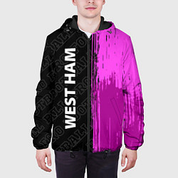 Куртка с капюшоном мужская West Ham pro football по-вертикали, цвет: 3D-черный — фото 2