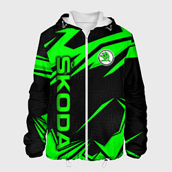 Куртка с капюшоном мужская Skoda - green uniform, цвет: 3D-белый