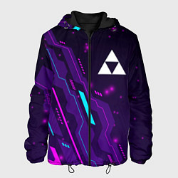 Куртка с капюшоном мужская Zelda neon gaming, цвет: 3D-черный