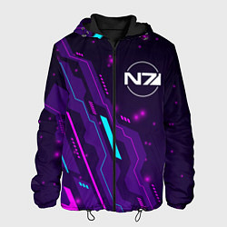 Куртка с капюшоном мужская Mass Effect neon gaming, цвет: 3D-черный
