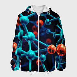 Куртка с капюшоном мужская Молекулы под микроскопом, цвет: 3D-белый