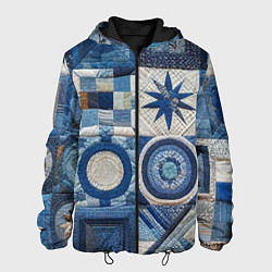 Куртка с капюшоном мужская Denim patchwork - ai art, цвет: 3D-черный