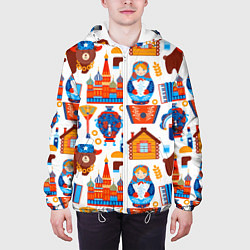 Куртка с капюшоном мужская Русские народные традиции, цвет: 3D-белый — фото 2