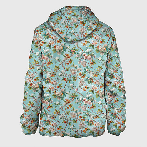 Мужская куртка Паттерн цветочный из сирени / 3D-Черный – фото 2