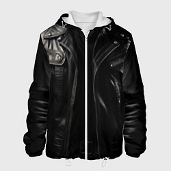 Куртка с капюшоном мужская Косуха терминатора чёрная, цвет: 3D-белый