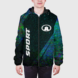 Куртка с капюшоном мужская Great Wall sport glitch blue, цвет: 3D-черный — фото 2