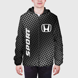 Куртка с капюшоном мужская Honda sport carbon, цвет: 3D-черный — фото 2